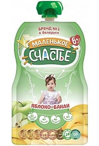 Пюре для детей Маленькое счастье Яблоко/Банан (6 месяцев+) 90 гр.