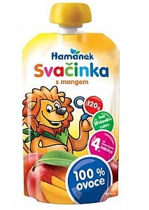 Пюре для детей Hamanek яблоки/манго (4 мес+) 120 гр
