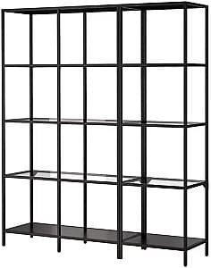 Etajera IKEA Vittsjo sticla 151x36x175 Negru-maro