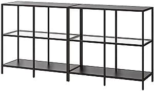 Etajera IKEA Vittsjo sticla 200x36x9 Negru-maro