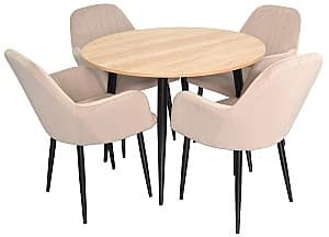 Набор стол и стулья Evelin DT 402-2 + 4 стула LC-621B/Light Beige 8