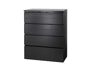 Комод IKEA Malm 4 ящика 80x100 Черно-коричневый