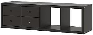 Etajera IKEA Kallax 2 organizatoare 42x147 Negru-maro