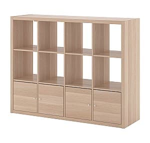 Etajera IKEA Kallax 4 organizatoare 147x112 Aspect Stejar Antichizat(Bej)