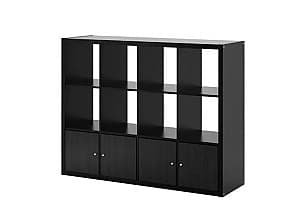 Стеллаж IKEA Kallax с 4 вставками 147x112 Черно-коричневый