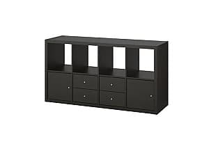 Etajera IKEA Kallax cu 4 organizatoare 77x147 Negru-maro