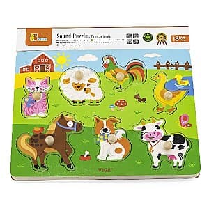 Puzzle VIGA Animale de la ferma (cu sunet) 51273