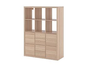 Etajera IKEA Kallax cu 6 organizatoare 112x147 Aspect Stejar Antichizat(Bej)