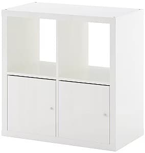 Стеллаж IKEA Kallax с дверцами 77x77 Глянцевый/Белый