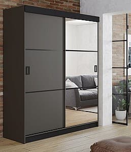 Шкаф купе Prime Furniture Retro 3 138x205x59 Графитовый (Серый)/Черный