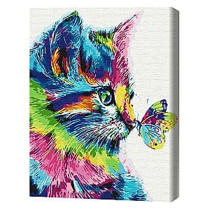 Tablou pe numere BrushMe Pisica în culori BS31326