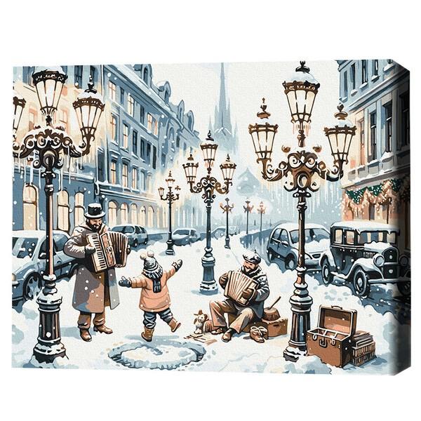 Tablou pe numere BrushMe Odată pe o stradă înzăpezită BS53841