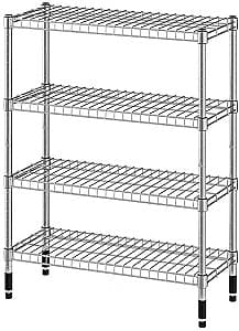 Стеллаж IKEA Omar 2 раздела/полки 60x25x77 Нержавеющая Сталь