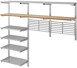 Etajera IKEA Kungsfors cu polite/gratar Inox/Frasin