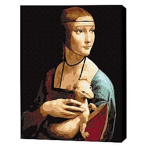 Tablou pe numere BrushMe Doamnă cu hermină. Leonardo da Vinci BS29285FC