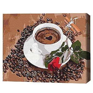 Tablou pe numere BrushMe Cafea cu o note de romantism BS52151FC
