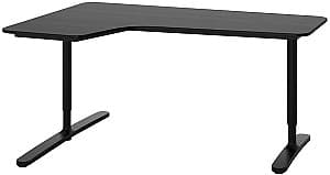 Офисный стол IKEA Bekant левый угол/ясеневый шпон 160x110 Черный