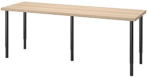 Masa de birou IKEA Lagkapten/Olov 200x60 Aspect Stejar Antichizat/Negru