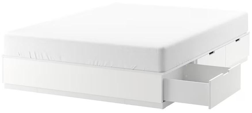 Pat IKEA Nordli cu depozitare 140х200 Alb