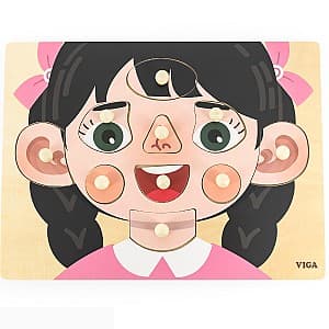 Puzzle VIGA Fetiță – învățăm părțile feței 44665