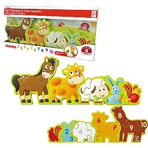 Puzzle Hape Animalele la fermă E1628