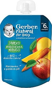 Piure pentru copii Gerber Mere/Morcov/Mango (6+ luni) 80 g