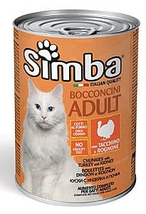 Hrană umedă pentru pisici SIMBA CAT Chunkies with turkey and kidney 415gr.