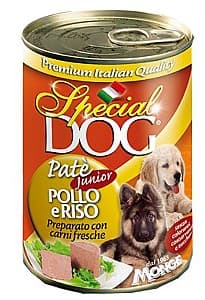 Hrană umedă pentru câini Special Dog Pate with chicken and rice JUNIOR 400gr