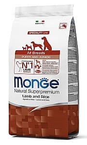 Hrana uscata pentru caini Monge ALL BREED PUPPY Lamb/Rice 800g