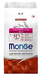 Hrană uscată pentru câini Monge EXTRA SMALL ADULT LAMB/RICE/POTATOES 2.5kg