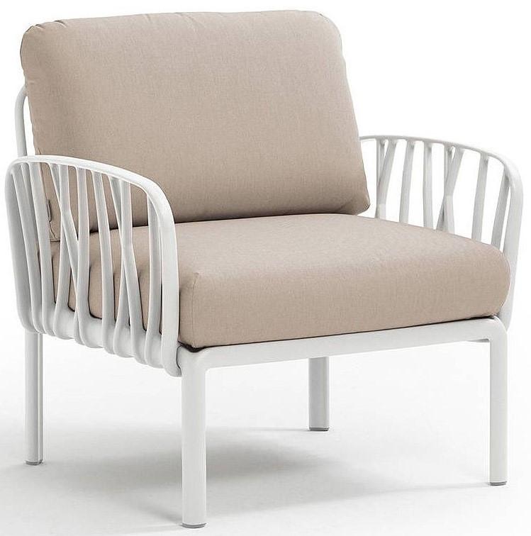 Fotoliu de terasa Nardi KOMODO POLTRONA Sunbrella 40371.00.141 Alb/Canvas (Bej)