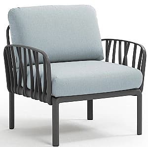 Кресло для террасы Nardi KOMODO POLTRONA Sunbrella 40371.02.138 Антрацит (Серый)/Ледяной (Синий)