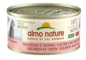Hrană umedă pentru pisici Almo Nature HFC Can Made in Italy Kitten Salmon with Tuna 70g