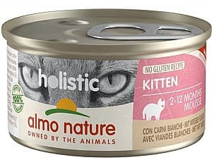 Hrană umedă pentru pisici Almo Nature HOLISTIC Can Kitten White Meat 85g