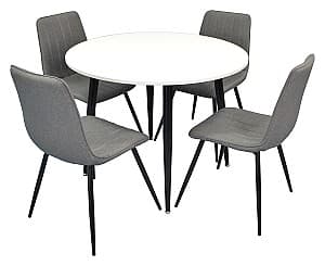 Набор стол и стулья Evelin DT 402-3+4 стулья XR-154B Grey 5