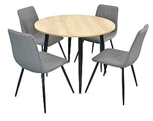 Набор стол и стулья Evelin DT 402-2+4 стулья XR-154B Grey 5
