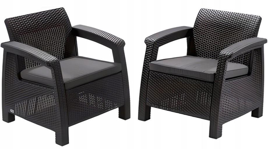 Set mobila de gradina Keter Corfu Duo Set Graphite/Coolgrey