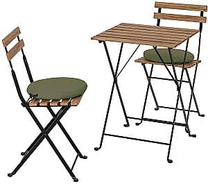 Набор садовой мебели IKEA Tarno Черный/Светло-коричневая Морилка/Фресен/Дувхольмен Темно-бежево-зеленый
