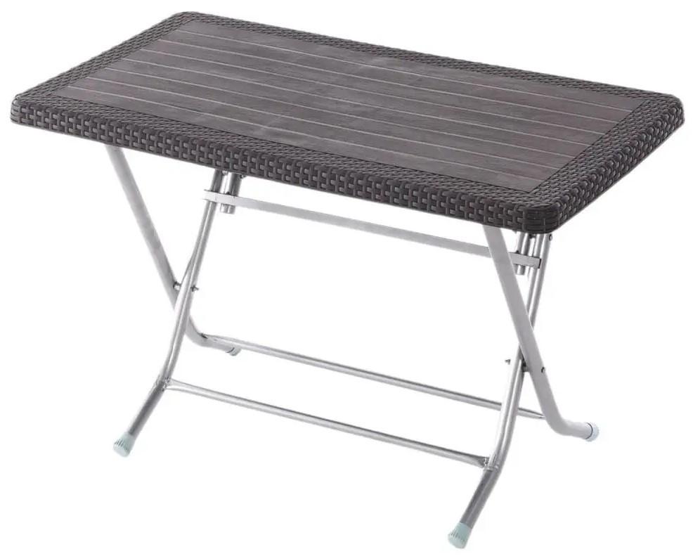 Masa de gradina Heniver Rattan (picioare metal) Maro
