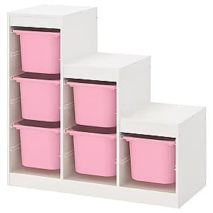 Стеллаж IKEA Trofast 99x44x94 Белый/Розовый