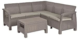 Set mobila de gradina Keter Corfu Relax Set Cappuccino/Sand