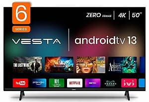 Телевизор Vesta LD50L6005, Smart TV, 4K Ultra HD, 50 дюймов (127 см), 3840x2160, Android, Wi-Fi
