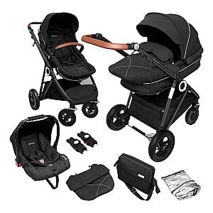 Carucior 3 in 1 BabyGo 3in1 AIR Halime Black/Black