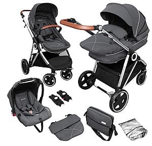 Carucior 3 in 1 BabyGo 3in1 Halime Grey/Silver