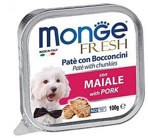 Hrană umedă pentru câini Monge FRESH Pate and chunkies with pork 100gr.