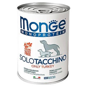 Влажный корм для собак Monge SOLO PATE 100% turkey 400gr