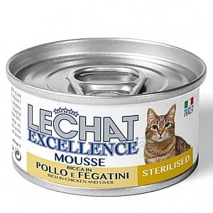 Hrană umedă pentru pisici Monge LECHAT EXCELLENCE MOUSSE STERILISED Chicken/Livers 85gr