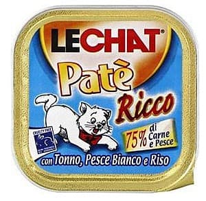 Hrană umedă pentru pisici Monge LECHAT RICCO Pate Tuna/Ocean fish and rice 100gr