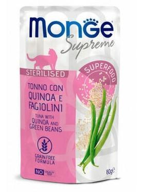 Влажный корм для кошек Monge SUPREME STERILISED Tuna/Quinoa/Green Beans 80gr.