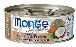 Hrană umedă pentru pisici Monge SUPREME KITTEN Tuna/Rice/Coconut 80gr